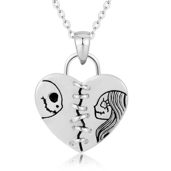 Nightmare Before Christmas Necklace Jack and Sally Meant to be. - Picture 14 of 16